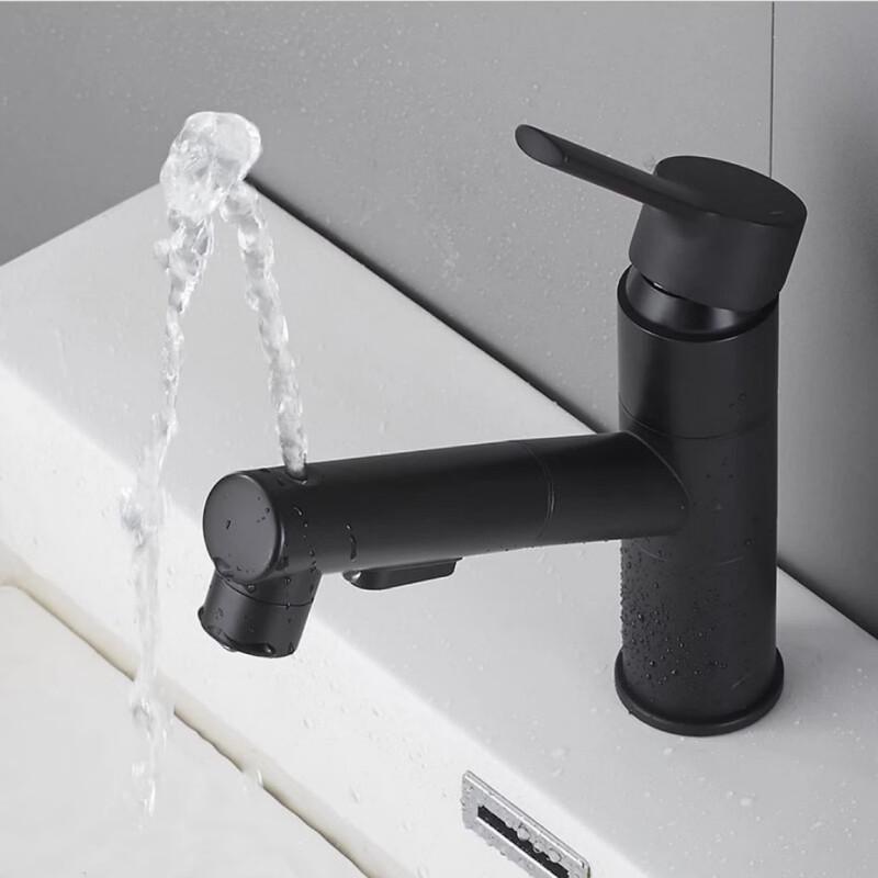 TLXT Stainless Steel Wall-Mounted Pull-Out Kitchen Faucet