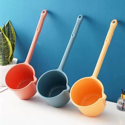 Long-Handled Water Dipper for Kitchen & Bath - Durable Plastic Scoop for Watering, Bathing, & Hair Washing