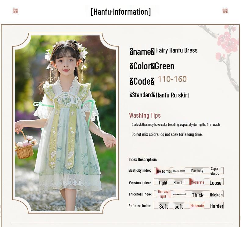 Spring 2025 Girls' Hanfu Dress - Fairy Tang Suit, Children's National Style, Chinese Spring Collection