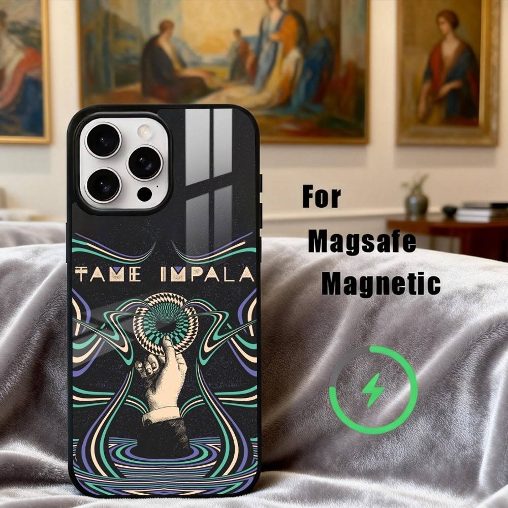 Funda de Teléfono Banda Epiphany Pop T-Tame I-Impala Para iPhone 17,16,15,14,13,12,Plus,Pro,Max para Carga Inalámbrica Magnética Magsafe