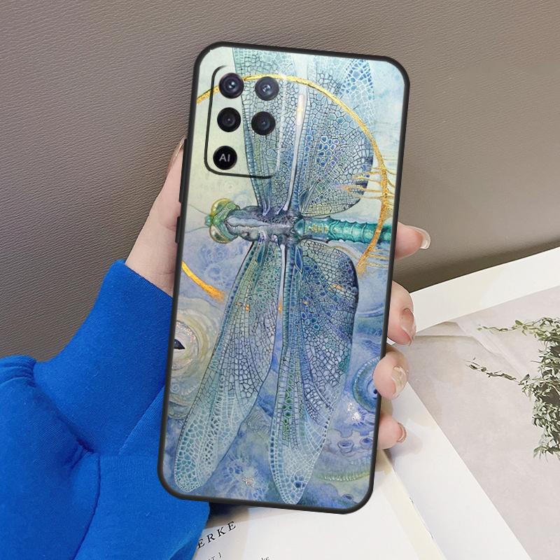 Luxury Dragonfly Case For Oppo A76 A16 A96 A17 A18 A60 A80 A40 A38 A58 A78 A98 A94 A74 A54 A15 A57 A77 A5 Pro