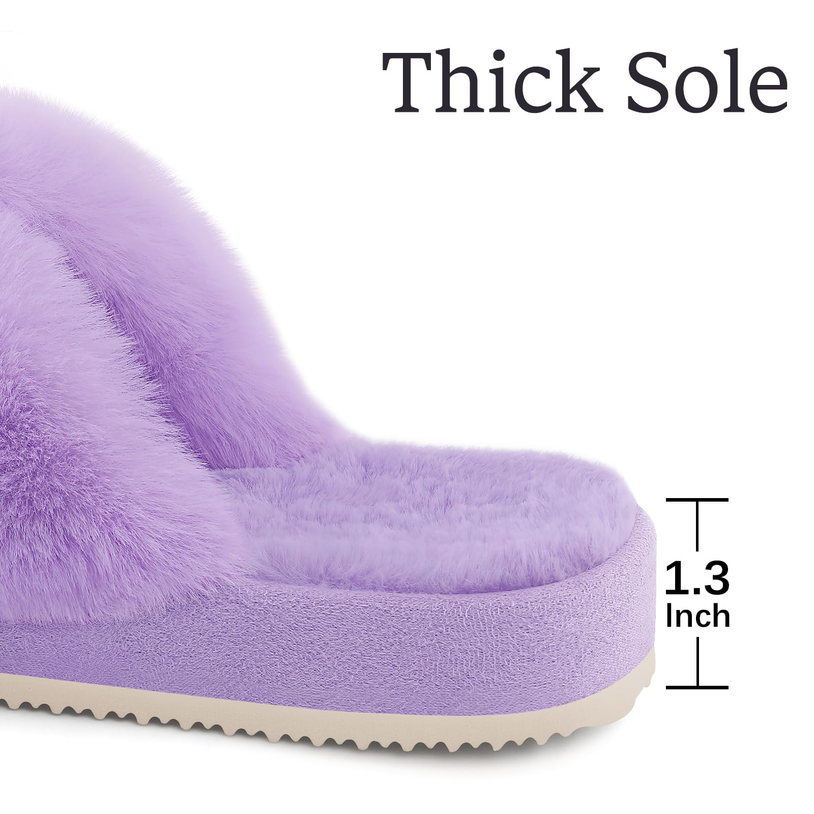 Женские пушистые тапочки Comwarm с перекрестными полосками — фото 22