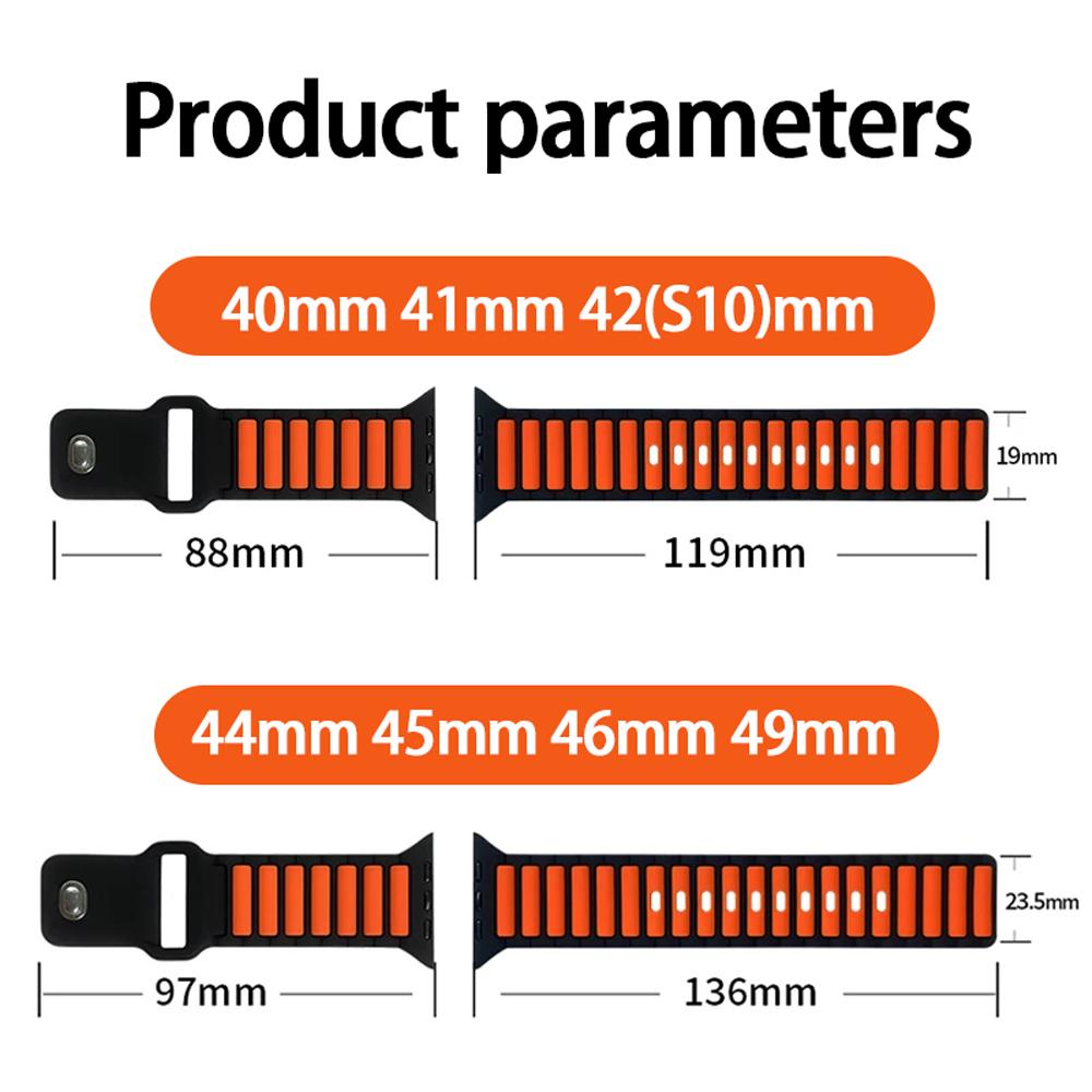 Sport Silicone Band for Apple Watch Straps 45mm 44mm 40mm 42mm 46mm 41mm 49mm 38mm Bracelet for iWatch Series 10 SE 9 8 7 6 5 4 3 Ultra 2 Ultra