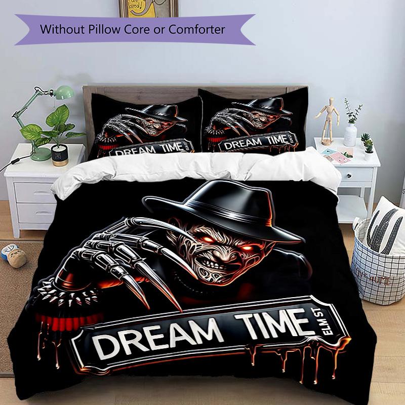 3pcs A Nightmare on Elm Street Bedding Set, Soft Polyester Duvet Cover and Pillowcases Seasons all suitable, Design for Bedroom L1003068