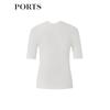 PORTS Women's Stitched Knitted Short Sleeve Top