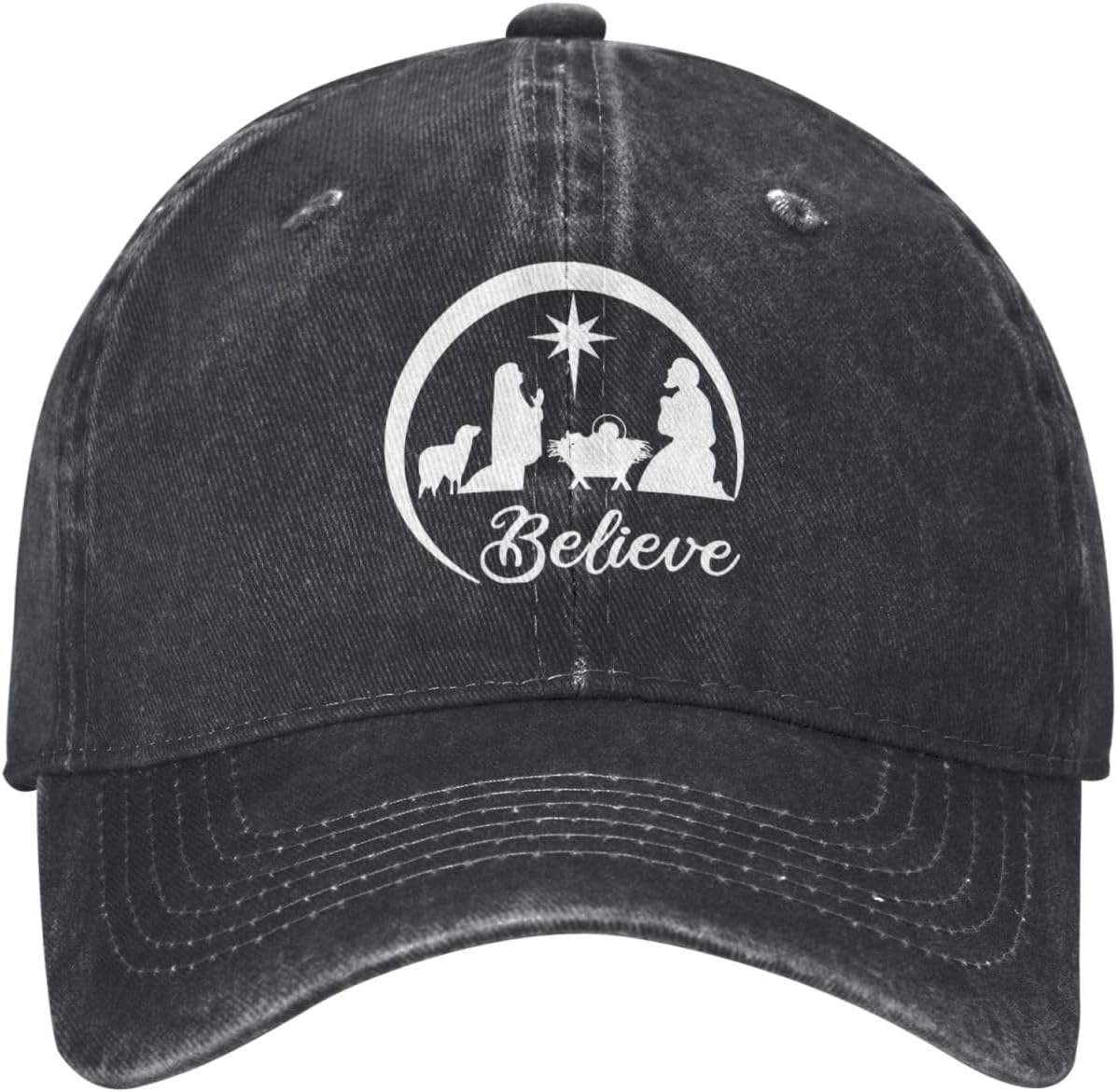 Faith Over Fear Cross Distressed American Flag Baseball Cap Washed Vintage Dad Hat Adjustable Outdoor One Size чёрный
