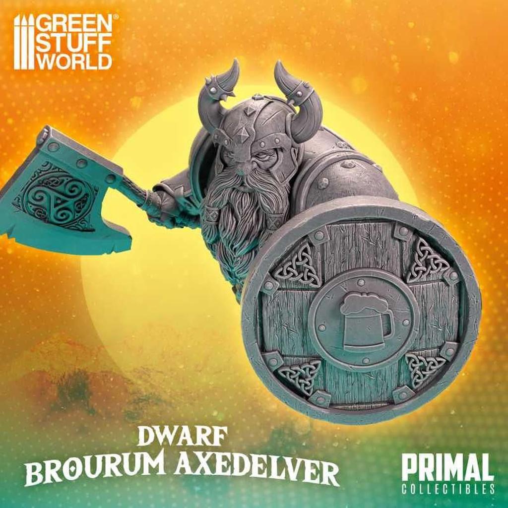 Green Stuff World Scale PRIMAL Collectibles Dwarf Broulam Axdelver 3D Printer Kit 1/12 GSWD-12678 (Human)