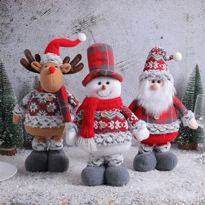 Vánoční teleskopická panenka Roztomilá panenka sob Santa Claus s vysokým kloboukem Dekorace na okno