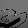 Half Frame Square Eyewear Women Men Simple Metal Reading Glasses At Home Eyeglas Male Female Anti-Blue Light Presbyopia Eyewear