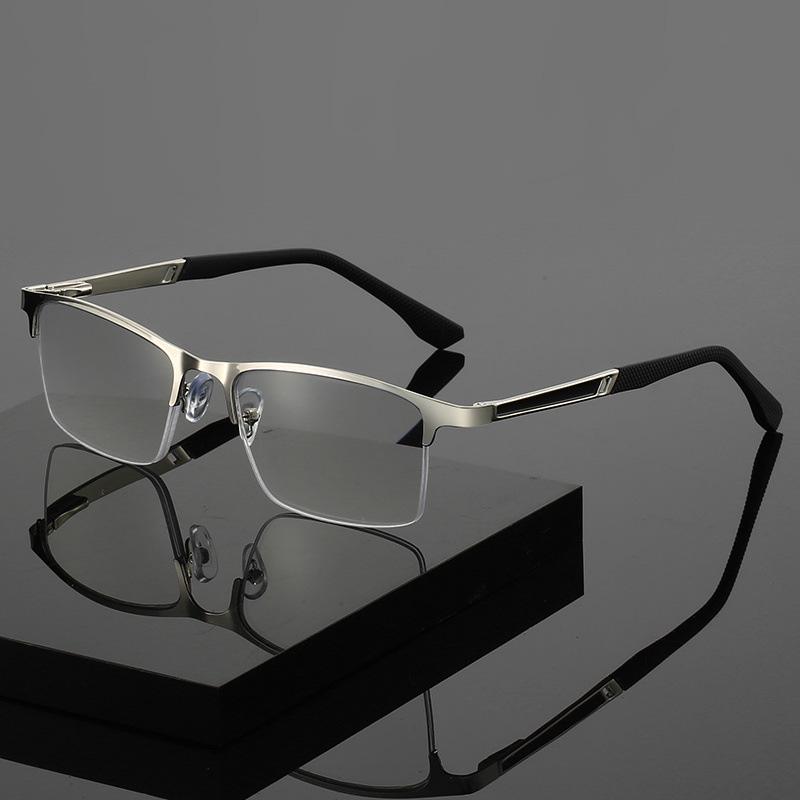 Half Frame Square Eyewear Women Men Simple Metal Reading Glasses At Home Eyeglas Male Female Anti-Blue Light Presbyopia Eyewear