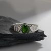 S925 Sterling Silver Natural Topaz Diopside Amethyst Color Treasure Ring Women'S Light Luxury Square Circle Ring French