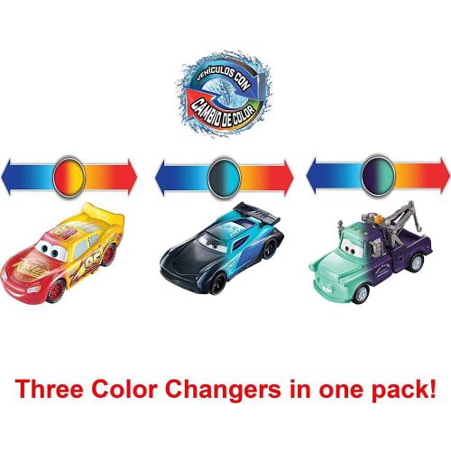 Disney Pixar Cars Color Changers Lightning McQueen, Mater & Jackson Storm 3-Pack