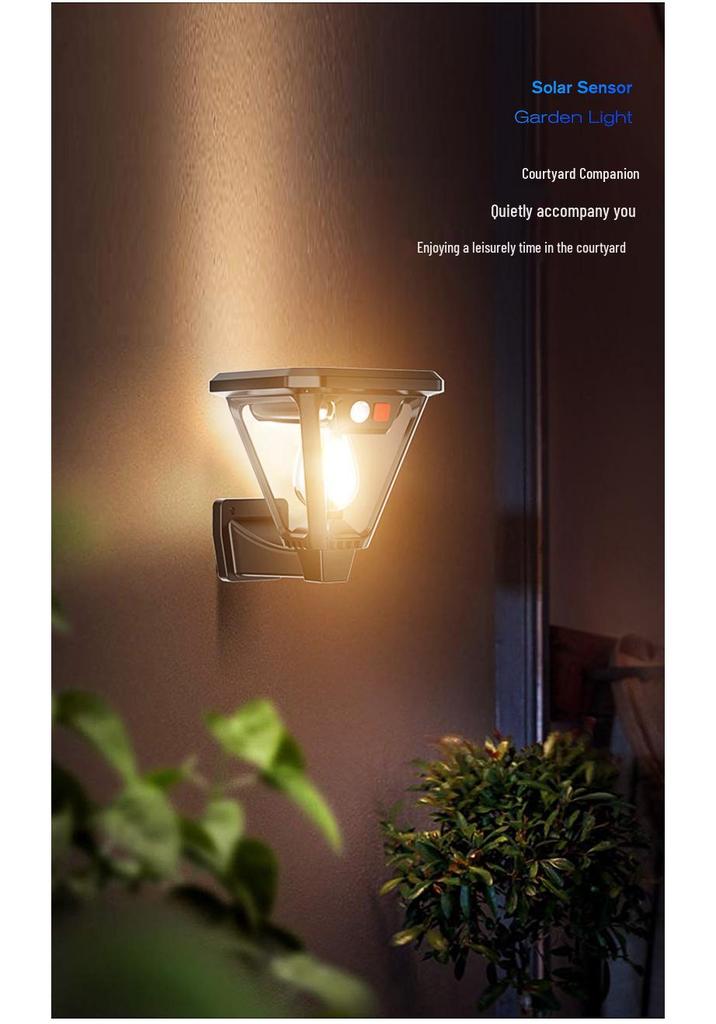 Outdoor Solar LED Waterproof Garden Wall Light for Landscape and Lawn
