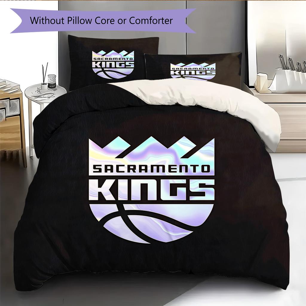 Sacramento Kings Pattern Bedding Quilt Set Home Decoration Gift (1 * duvet cover + 2 * pillowcase without core)