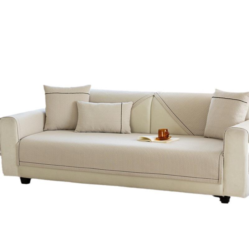 Cream Wind Sofa Cushion  New Four-Season Universal Chenille Premium Straight Row Seat Cushion Leather Cover Cover Cloth