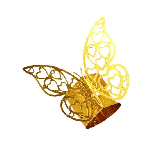 10 шт. 3D-бабочка Подарочная упаковка Полая бабочка Блестящая упаковочная лента для рукоделия Цветочная Свадебная Подарочная упаковка