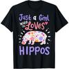 Nilpferd Hippopotamus Nur Ein Mädchen Das Nilpferde Liebt Geschenk T-Shirt