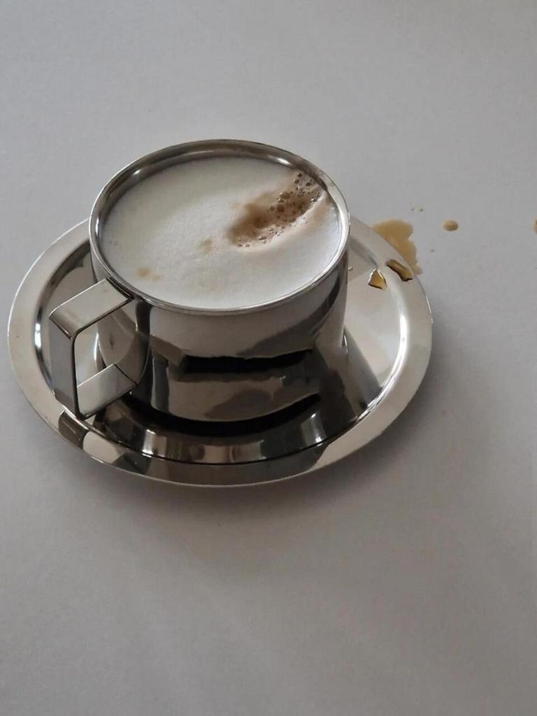 1 Set Kaffeetasse Untertasse Löffel Retro Edelstahl leichter Luxus Kaffee Milch Tassen Tablett Teller Löffel