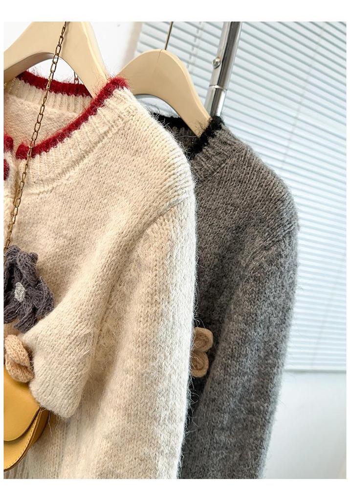 Elegant 3D Flower Knit Cardigan Jacket - Women's Stylish Outerwear Sweater 2025