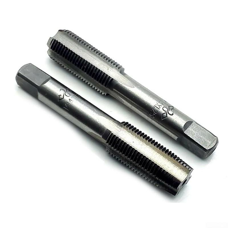 Tap Set Tools CNC Machine Silver 2pcs High Speed Steel 14mmx1.25 Metric Taper