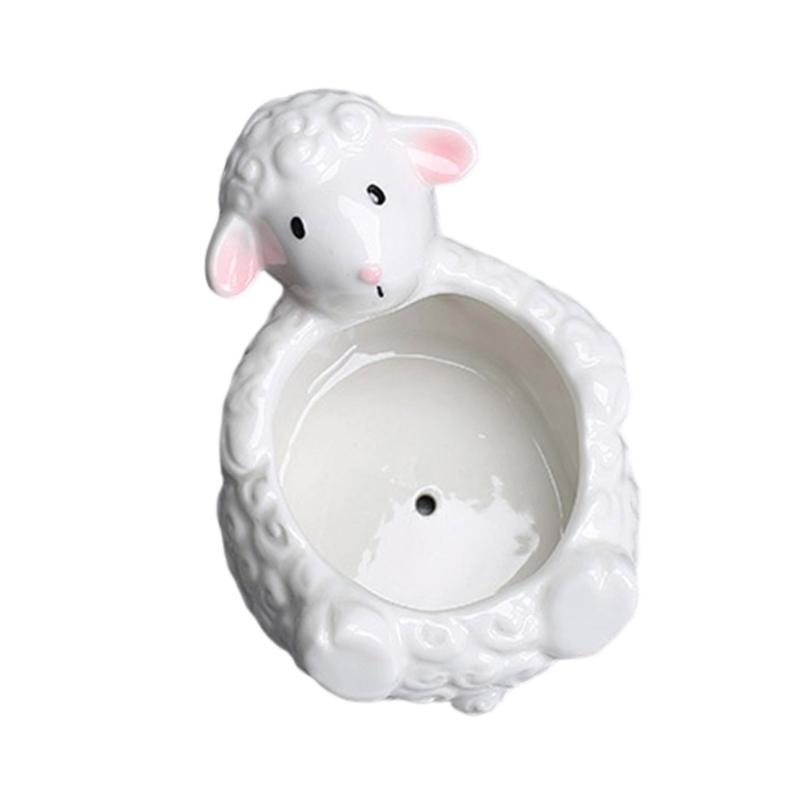 Creative Sheep Sentimental Farmer Earthenware Container For Home Deck Inside Gardening Plant Container With Good Ventilation