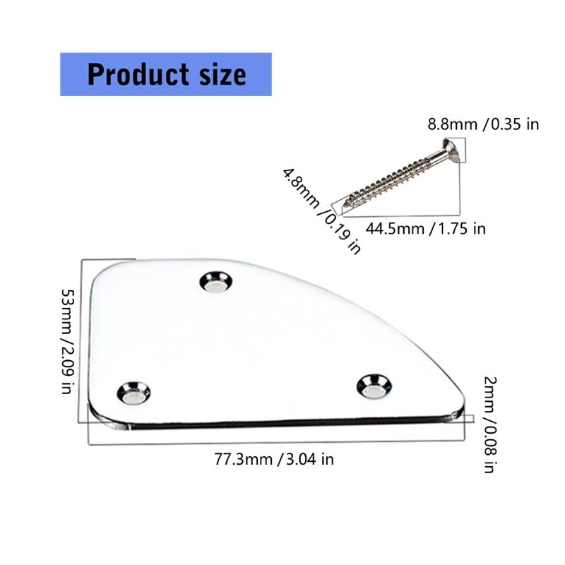Curved Neck Reinforcement Plate Metal Texture Suitable for Electric Guitars Bass with Mounting Hardware Included