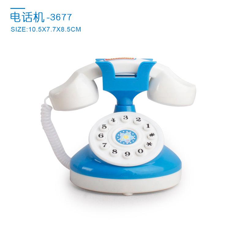 Kids Pretend Play Telephone Toy - Blue Play Phone for Toddlers, Role-Playing Toy for Children