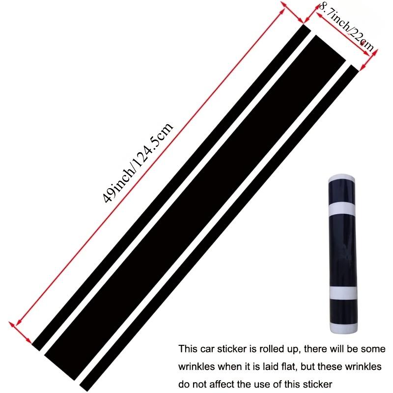 1Roll Car Hood Sticker Racing Stripes Side Body Waterproof Vinyl Decal Modification Self-adhesive Vehicle Decoration