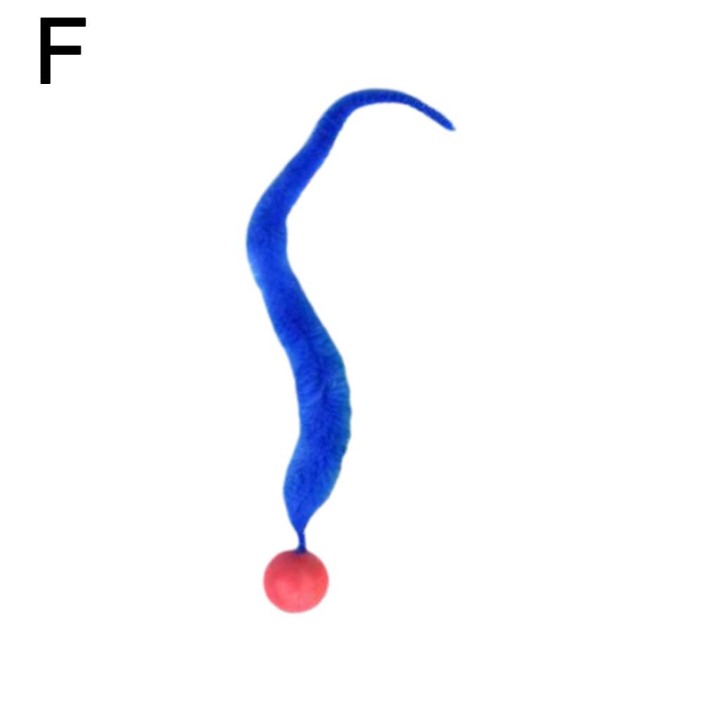 1pc Cat Teaser Toy Bouncy Ball Fluffy Tail Simulation Caterpillar Kitten Toy Durable Bite Teaser Tool Interactive Cat Toy Suppli