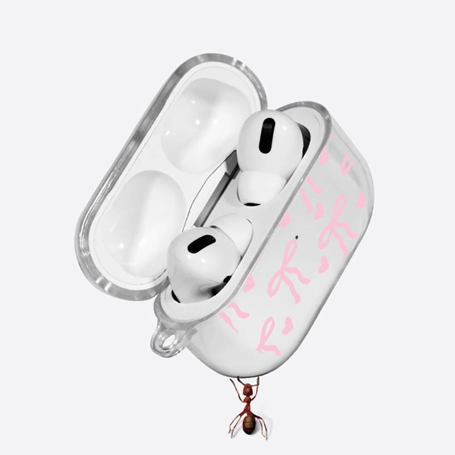 Cute Pink Heart Bow Case For Airpods Pro3 Pro2 4 2 3 Pro 1 Clear Earphone Cases Cover
