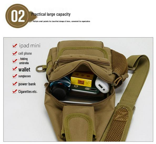 Outdoor Military Tactical Chest Bag, Multifunctional Crossbody Shoulder Bag for Men, Large Capacity Mountaineering Daypack