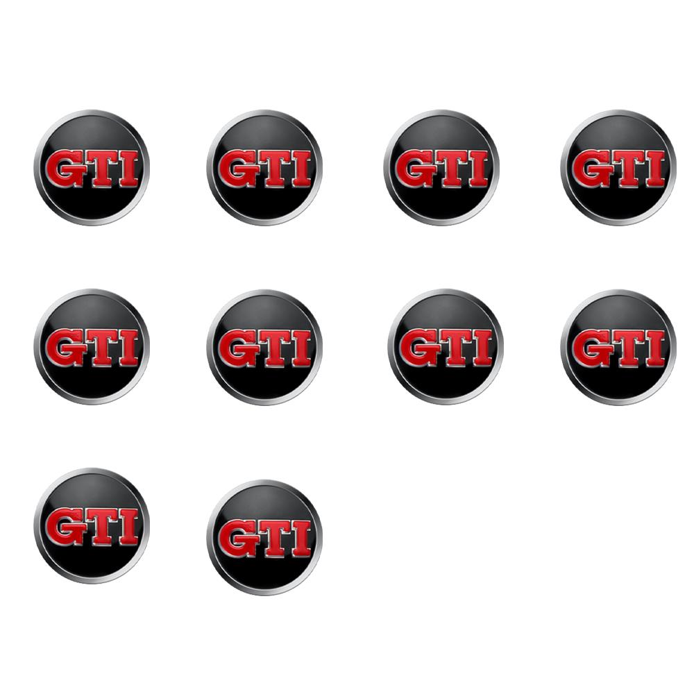 XMZSA1 10Pcs Black 3D Car Styling Remote Control Key GTI Logo Small Sticker for VW Jetta Golf Beetle CC EOS R32 MK4 golf 4 motion MTM