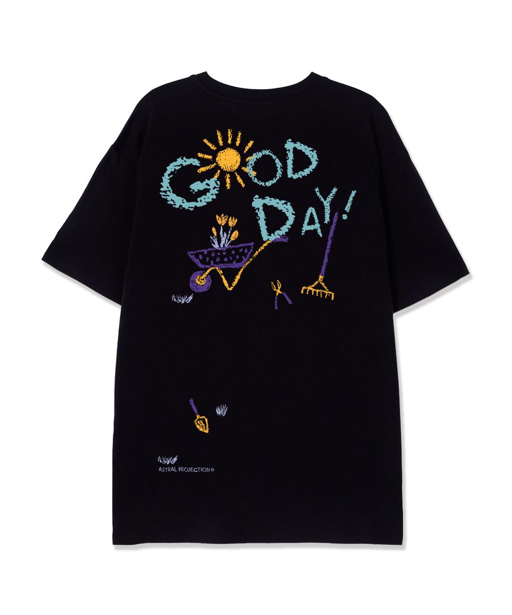 Astral Projection Good Day Supima Cotton Round Neck Short Sleeve T-Shirt_Black L