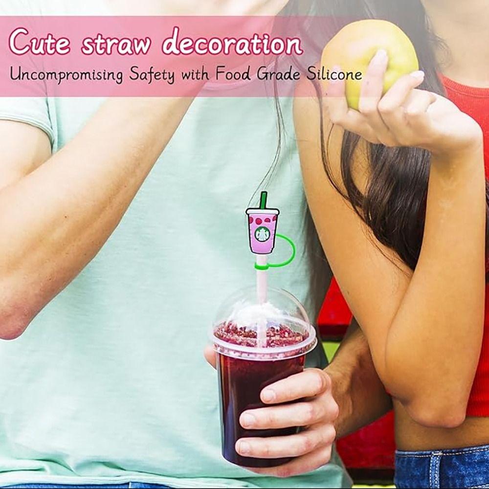 1/4Pcs Protectors Cap Silicone Straw Cover BPA Free Straw Cap New Drinking Straw Tips Cover