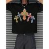 STREETRICH Comfortable Mens White Crew Neck T-Shirt Cross Jesus Print T-Shirt Vintage Shirt Graphic T-Shirt Pro Choice Streetwear