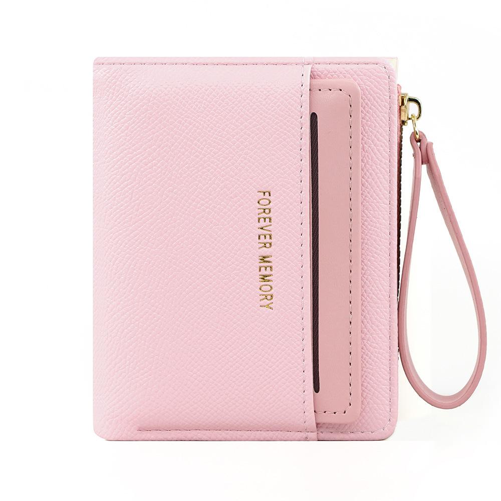 

Women Wallet PU Leather Zipper Coin Purse Short Card Holder Female Wristlet Money Bag Litchi Pattern Wallets Small Clutch Bag рожевий