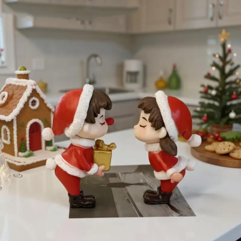 1-20Pairs Mini Christmas Couple Dolls DIY Decoration Accessories Desktop Ornaments Xmas Tree Holiday Party Home Decor Supplies