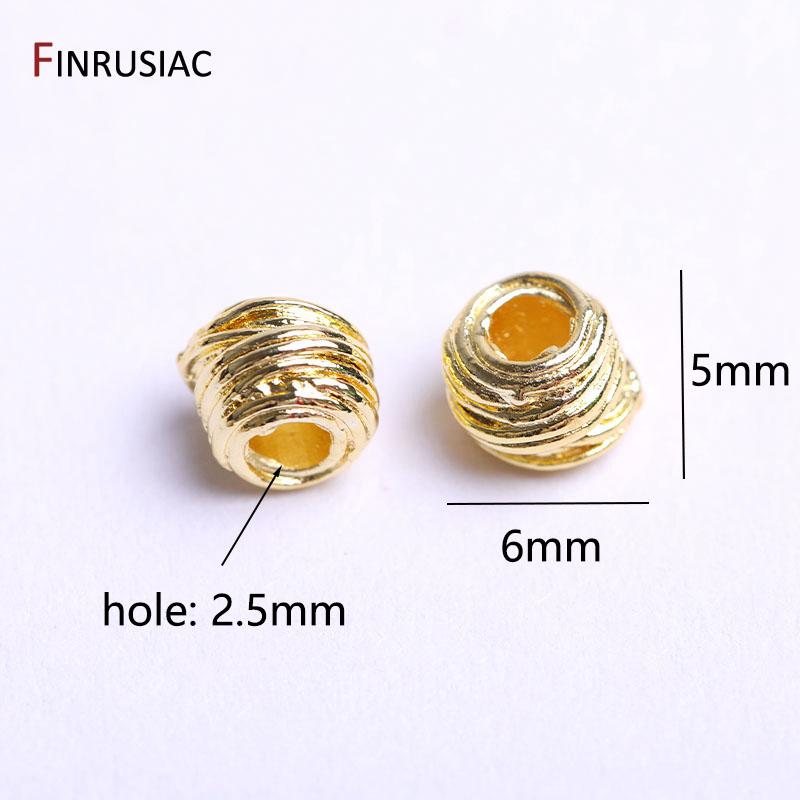 

5mm*6mm Gold Plated Irregular Beads Spacer Beads For Handmade DIY Jewelry Making Accessories Wholesale 10 pieces