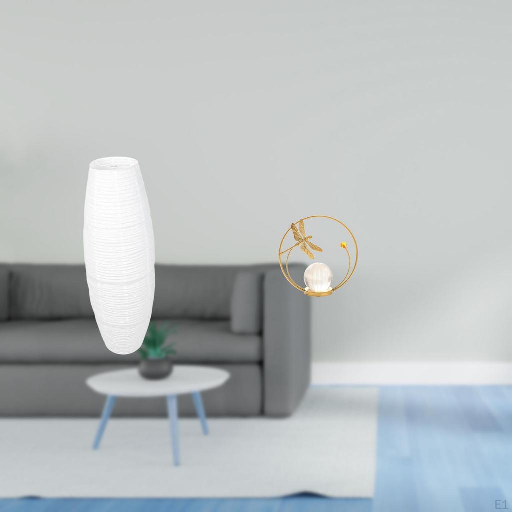 Simple Crystal Lampshade Floor Lamp Bulb Cage Guard Metal Figurine Desk Ornament Stand for Bedroom