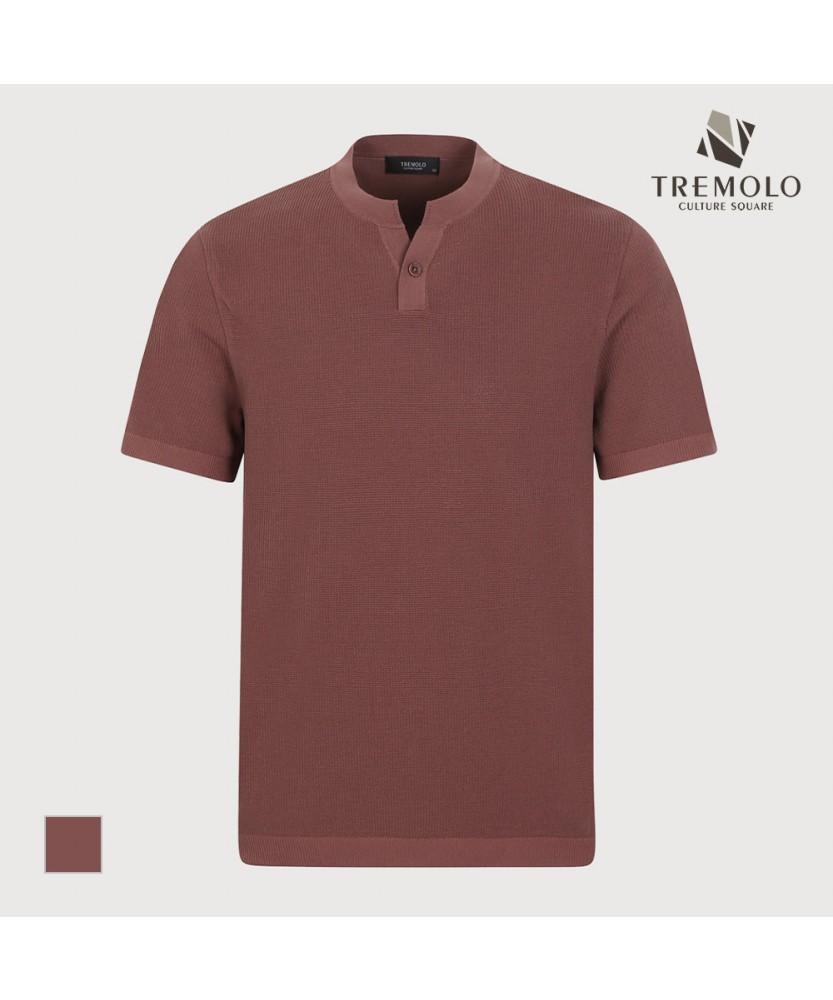 Tremollo Henley Neck Solid Knit_Trnbs4M2461