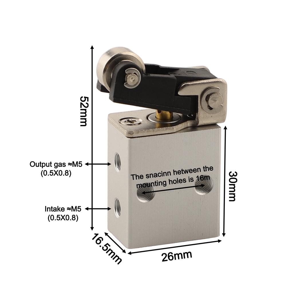 Valvola Pneumatica a 3 Vie Valvola Meccanica Pneumatica Controllo Uscita Aria Attrezzatura Automatica Installazione Facile 26*16.5*52mm