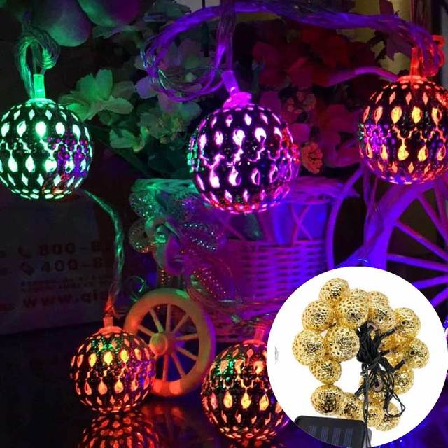 Solar String Lights 20/30 LED Globe Hanging Lights Multicolor Moroccan Lamp Outdoor Indoor Decoration for Patio Garden Party