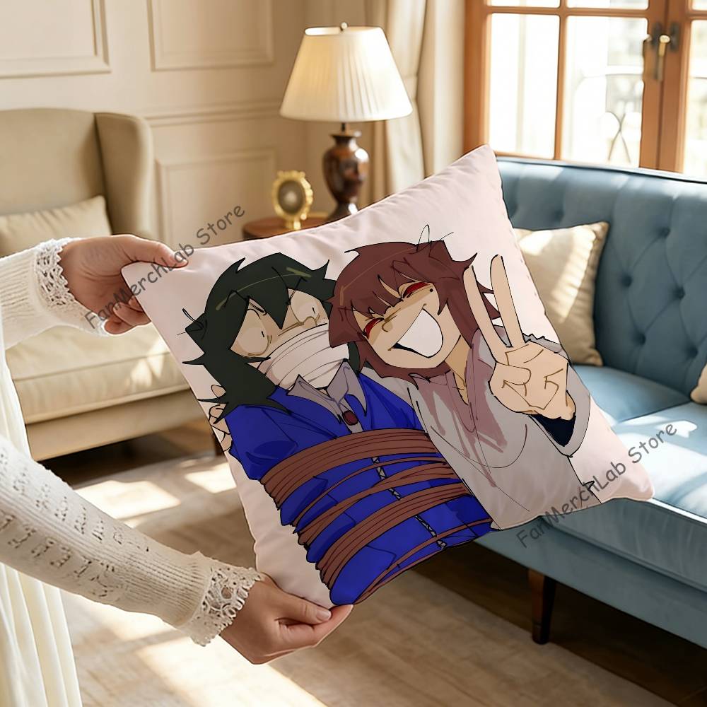 OOnewheatmark Will and Mike Anime Pillow Covers Cartoon Sofa Decorative Home Doublesided Printing Short Plush Cushion Cover