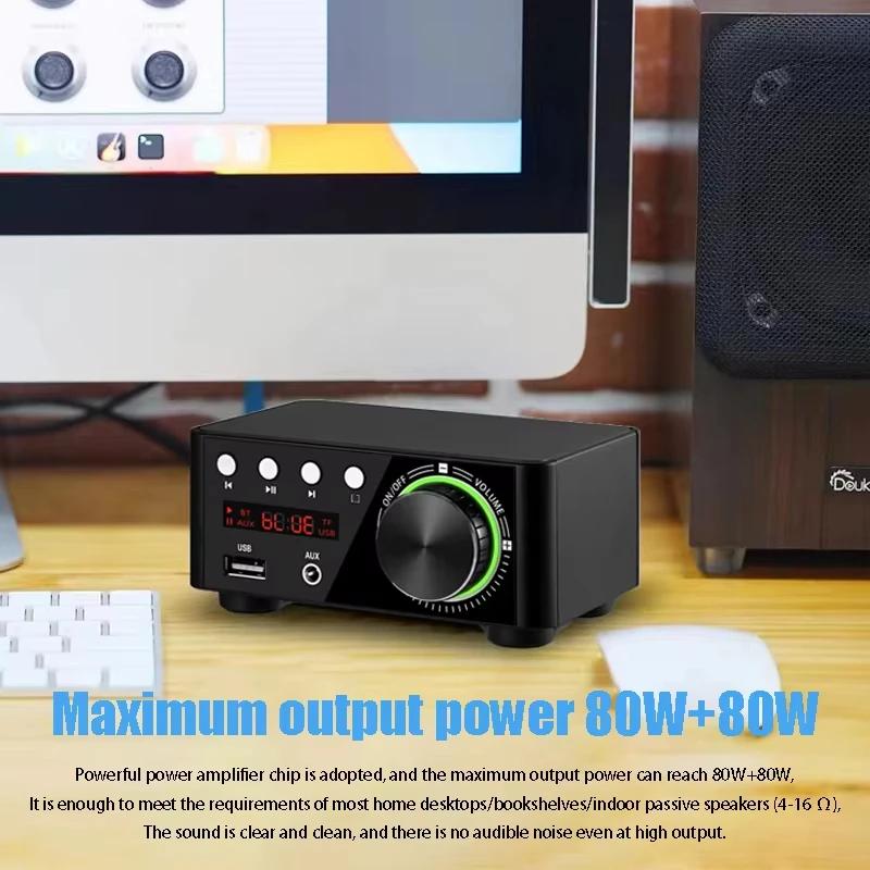HiFi Audio Amplifier Bluetooth 5.0 Digital Amplifier Mini Stereo Amplifier For Home Car Modification USB TF Card AUX Playback