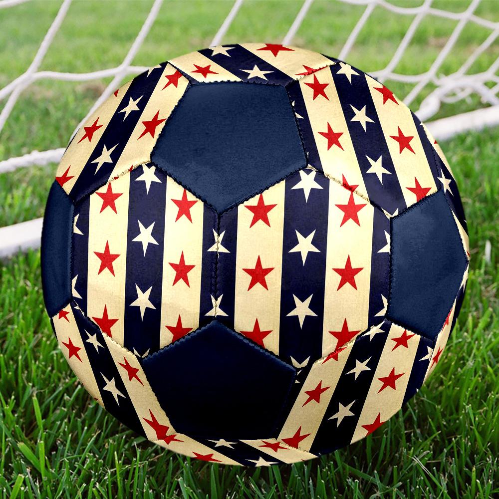 1pc Stars Stripes Soccer Ball Size 5 Football Machine Sewn Indoor/Outdoor Universal Football Q83
