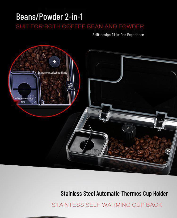110V Italian Commercial Fully Automatic Coffee Machine - Freshly Ground, Steam Type for Office Use