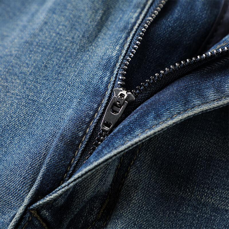 JOW Men's Retro Washed Loose Straight Jeans