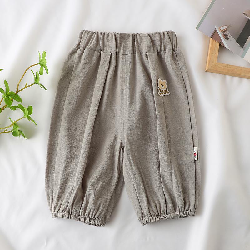 

Summer Arrival A-Line Cotton Wide-Leg Lantern Pants with Elastic Cuffs for Babies 80 cm серый