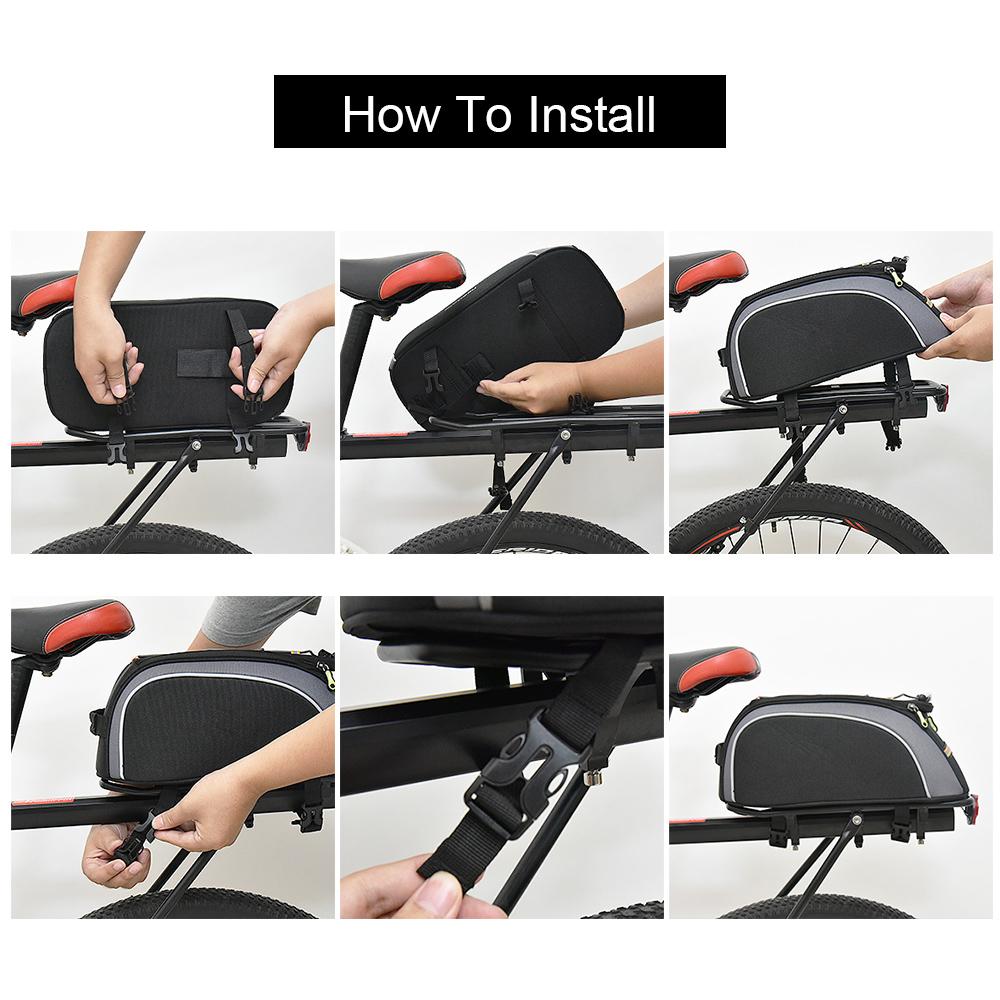 Bike Bag 7L Bag Water Resistant Bike Rack Bag with Waterproof Rain Cover