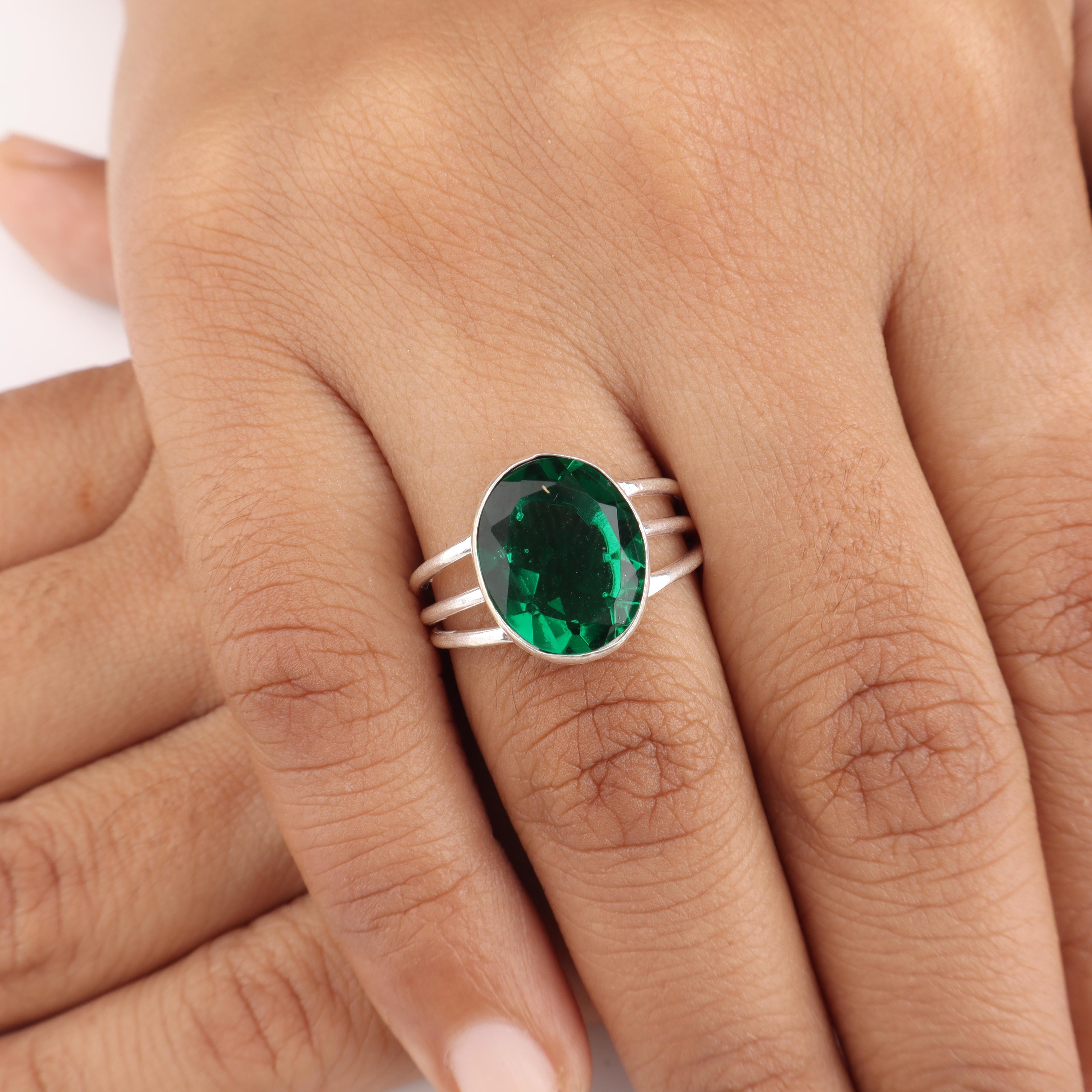 

Chrome Diopside Gemstone Silver Ring, 925 Sterling Silver Handmade Jewelry, May Birth-Stone Gift, Green Stone Ring For Engagement RR-73-16 12.75